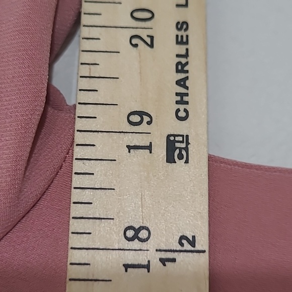 Dress Pink Stetchy Sheath Solid Hidden Pockets Crew Neck 3/4 Sleeve & Scarf - Picture 4 of 11